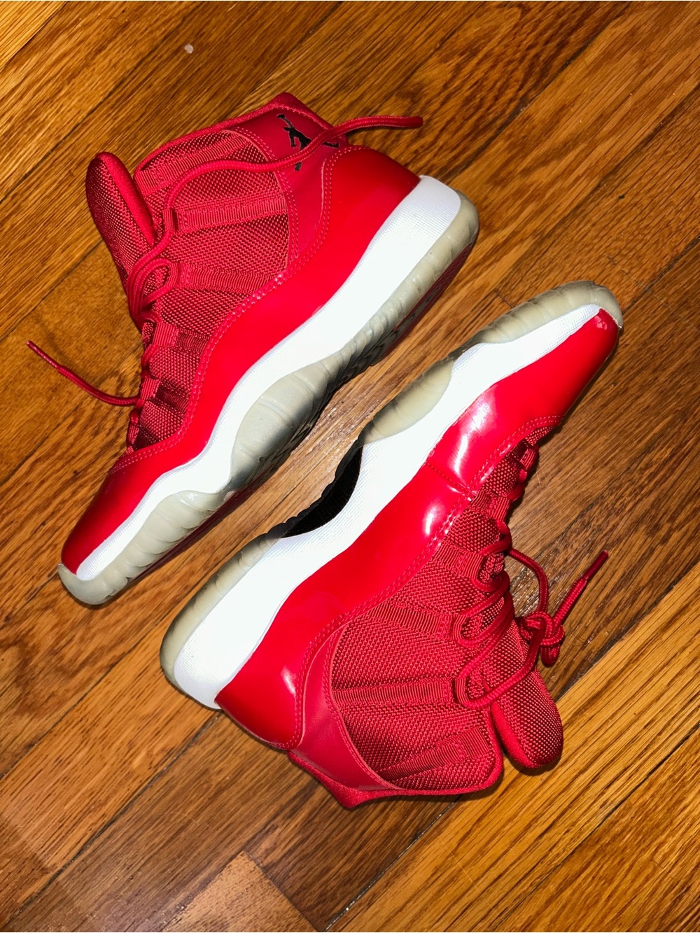 Jordan Kids Red and White High-Top Sneakers